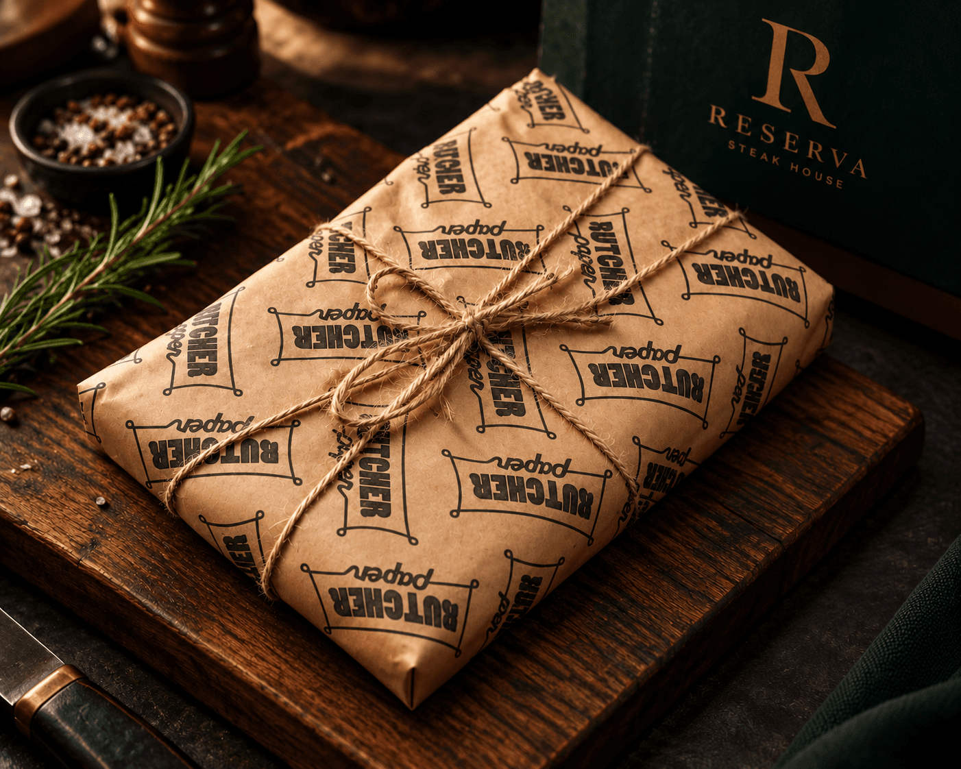 Embalagem premium dos produtos da Reserva Steak House